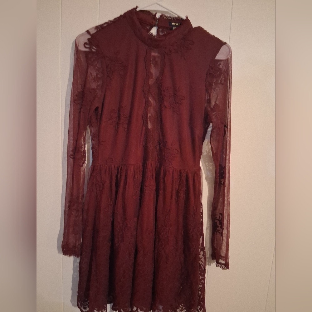 Forever 21 Burgundy Lace Dress